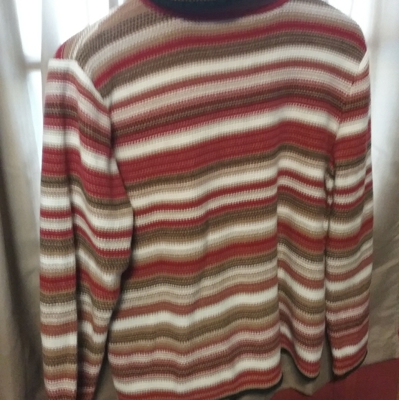 Talbots Striped long-sleeve roll neck/ turtleneck sweater - Picture 3 of 6